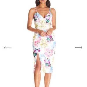 NWT Dress the Population Joelle Floral Lace Sheath Dress